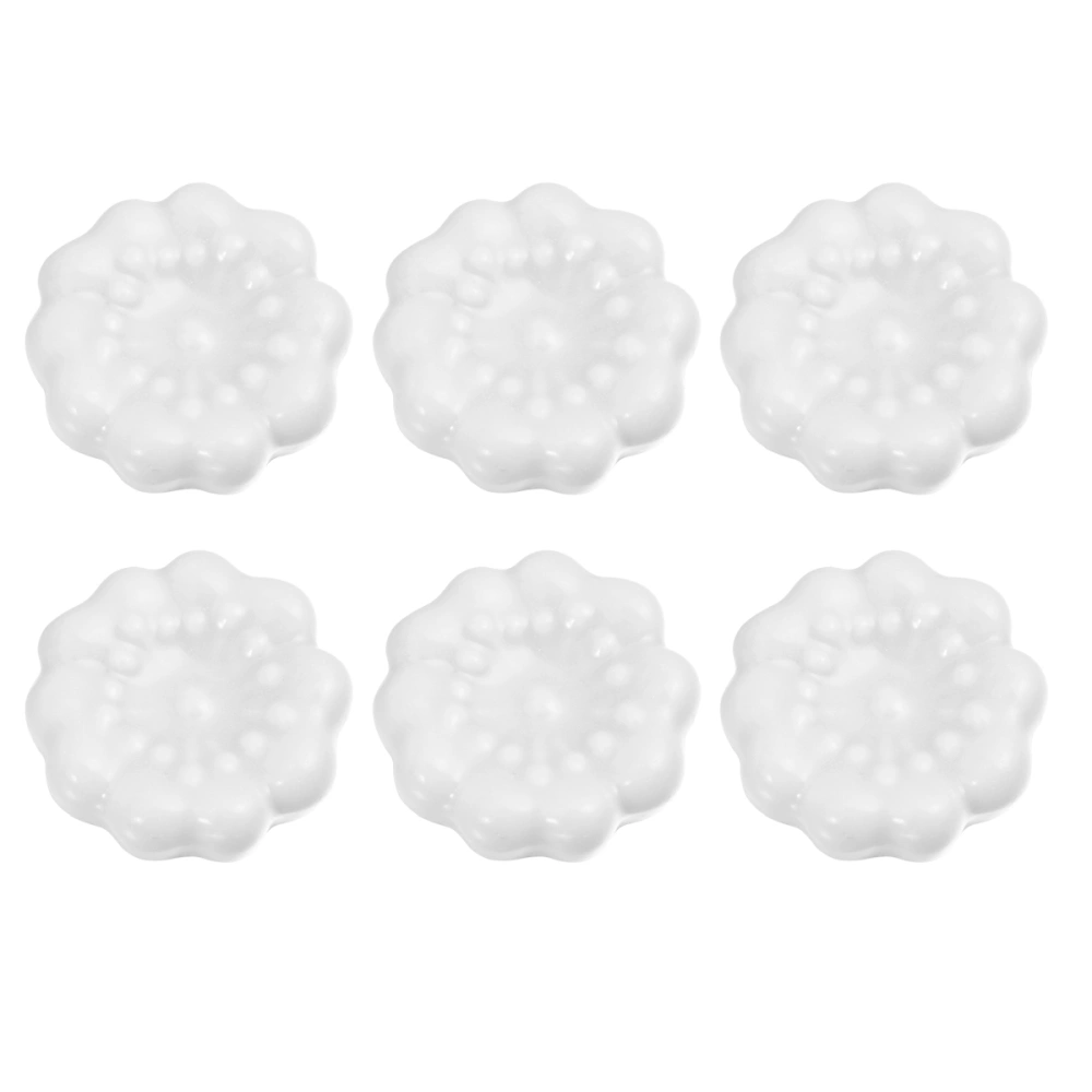 6 Pcs Ceramic Chopsticks Rack Cherry Blossoms Chopsticks Holder Chopsticks Rest Home Decoration Ornament (White)