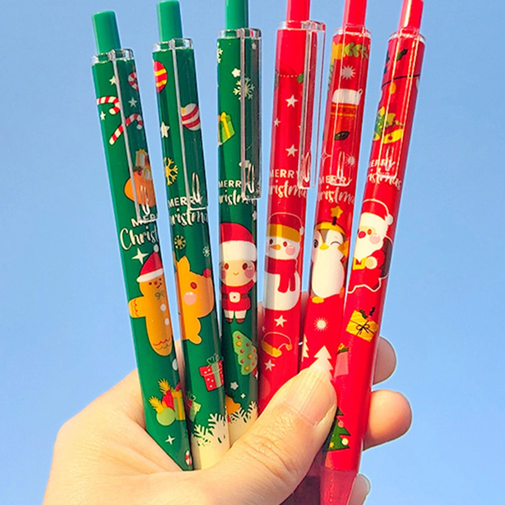 12pcs Christmas Themed Gel Pens Lovely Signature Pens For Students (Random Color)