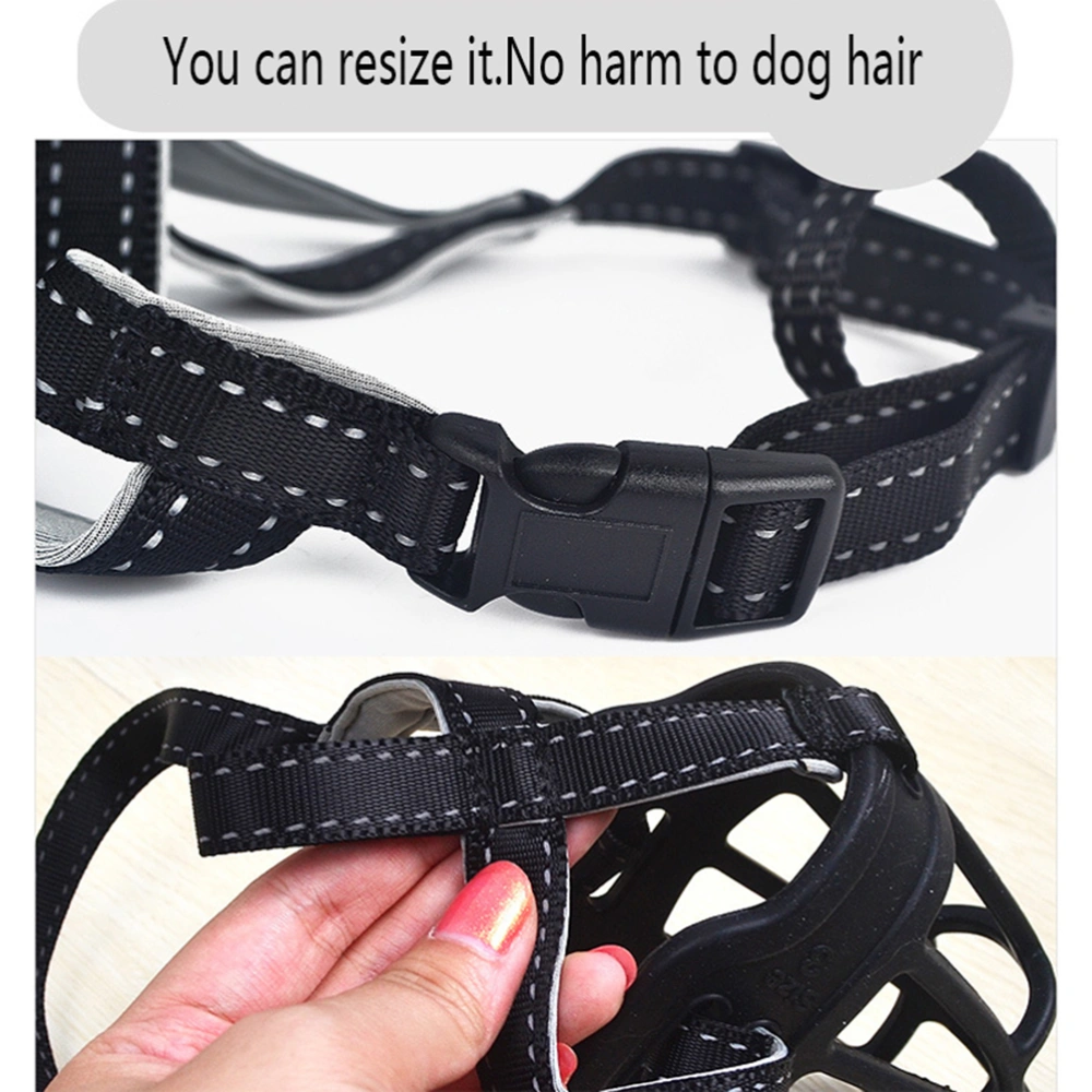 1pc Silicone Muzzle Dog Muzzle Comfortable Breathable Basket Muzzles Stop Biting Barking Chewing for Dog (Size 2 Black)