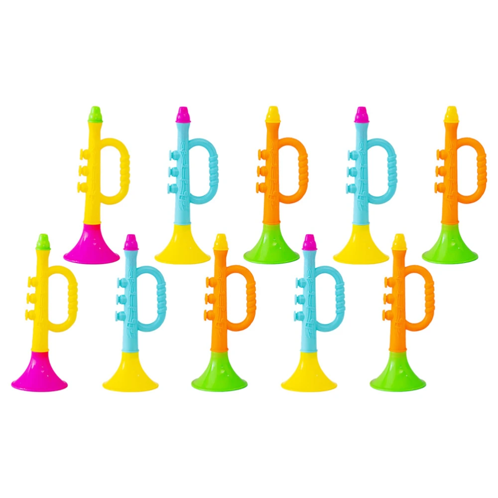 10Pcs Practical Simulation Music Trumpet Model Music Toy Trumpet (Random Color)