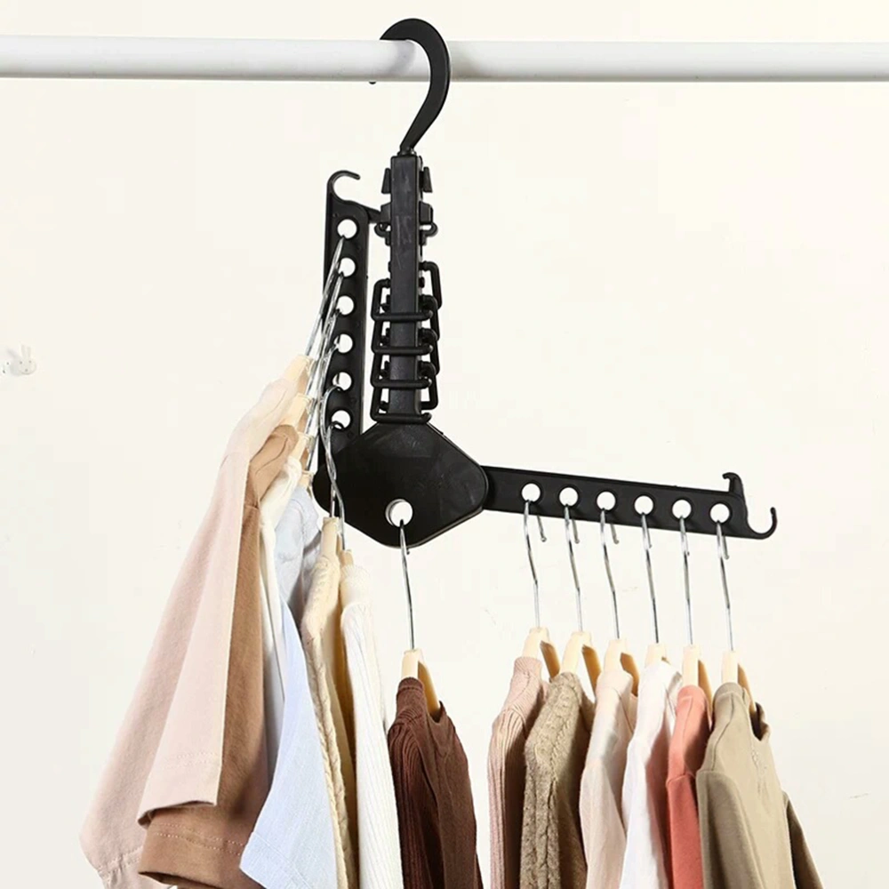 Multi-functional Folding Clothes Hanger Plastic Foldable Space Saving Hangers Hook Rack for Home Laundry Bedroom