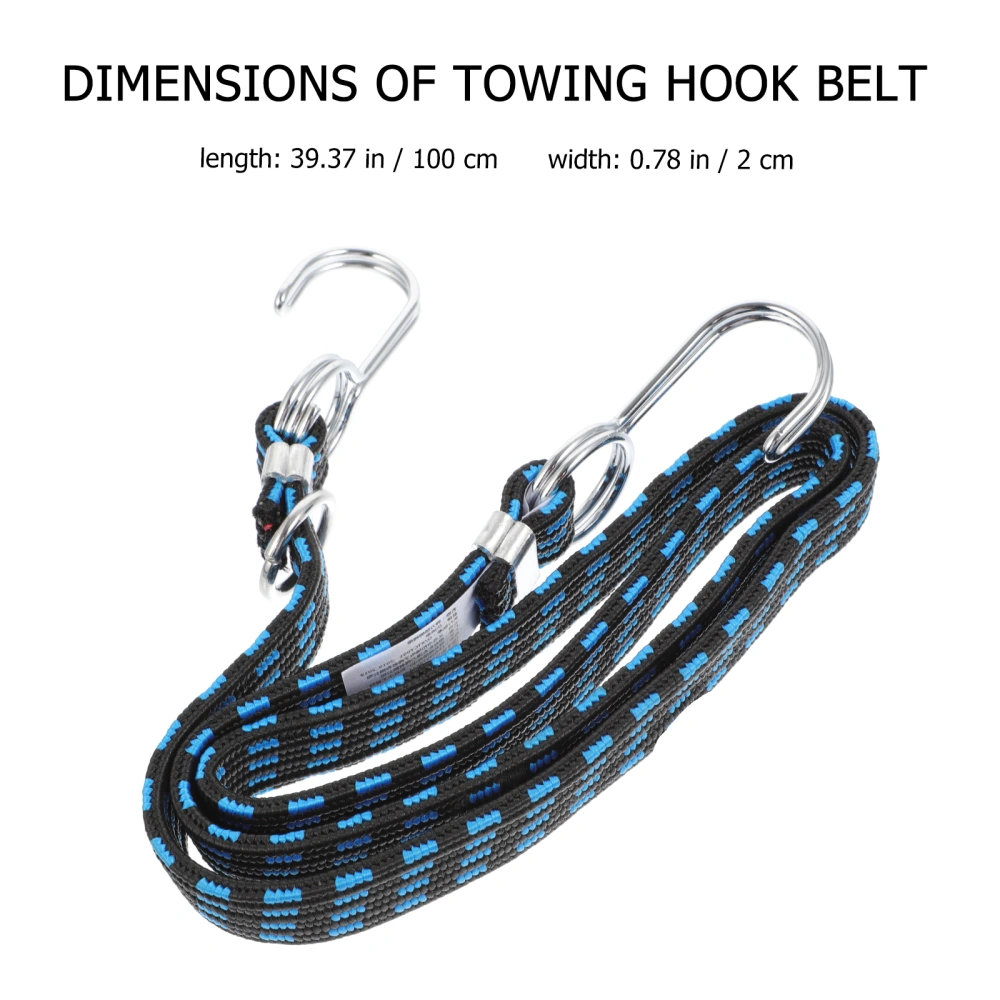 Tow Rope Bundling Belt with Hook Tie Down Strap Emergency Thicken Trailer Rope