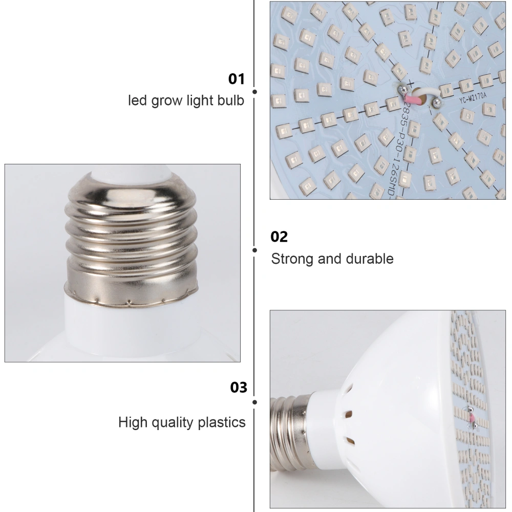 2pcs LED Plant Growth Light E27 Socket Full Spectrum Grow Light Plant Growth Lamp Plant Fill Light (126pcs Lamp Beads)