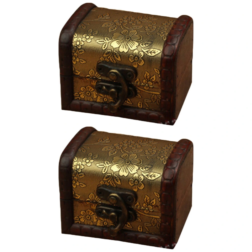 2 Pcs Small Ancient Chinese Style Wooden Box Jewelry Storage Box Packaging Box Delicate Jewelry Storage Container for Home Use