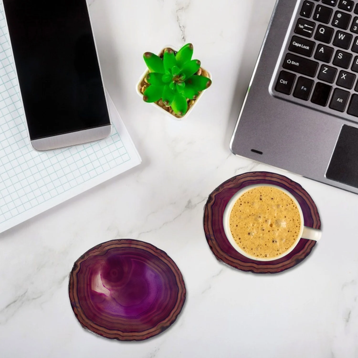 Agate Stone Coaster Wine Cup Mat Natural Agate Cup Mat Round Agate Coaster