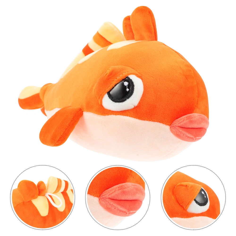 Big Mouth Fish Shape Kids Plush Toy Realistic Educational Plaything (Orange)