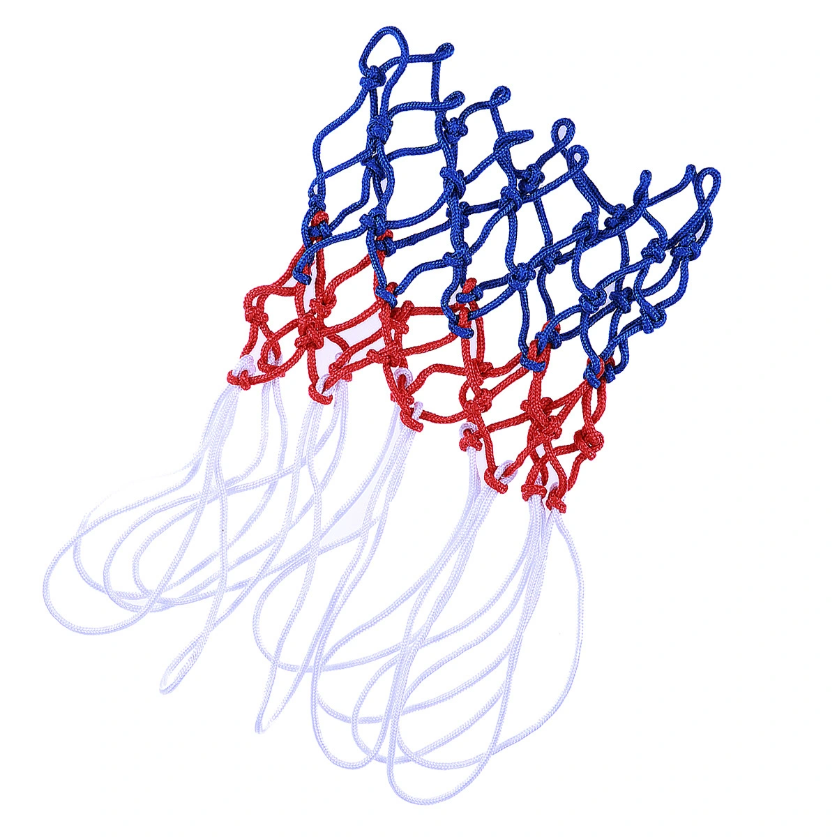 Standard Strong and Durable Braided Multicolor Basketball Net for Outdoors or Indoors Sports (Red, White and Blue)