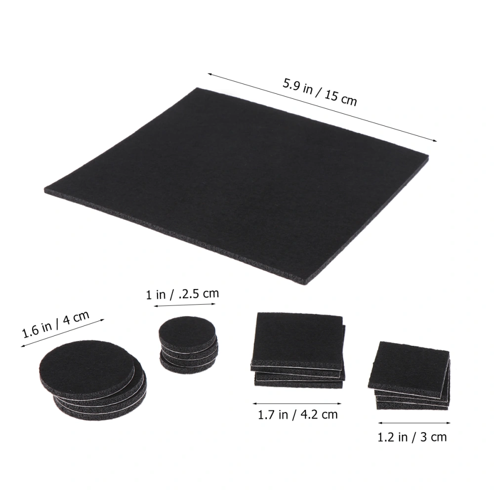 130Pcs 3mm Durable Thicken Felt Furniture Protection Pad Hard Coat for Table Stool Table Leg Furniture(Black)