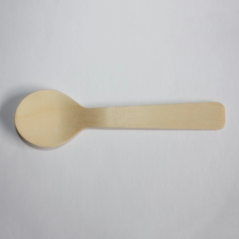 100pcs Disposable Wooden Spoons Cake Ice Cream Spoon Tableware Party Supplies