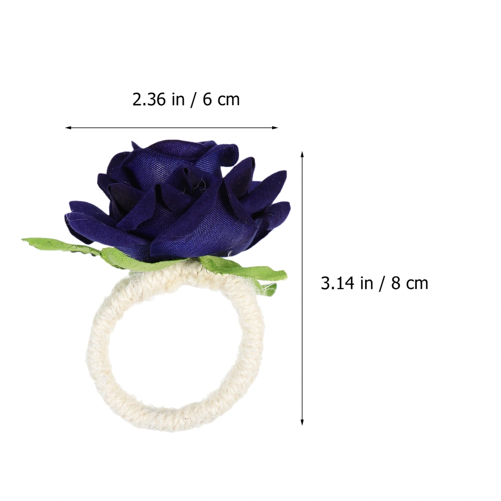 12Pcs Artificial Rose Flower Napkin Ring Holders Wedding Napkin Rings Table Napkin Decors