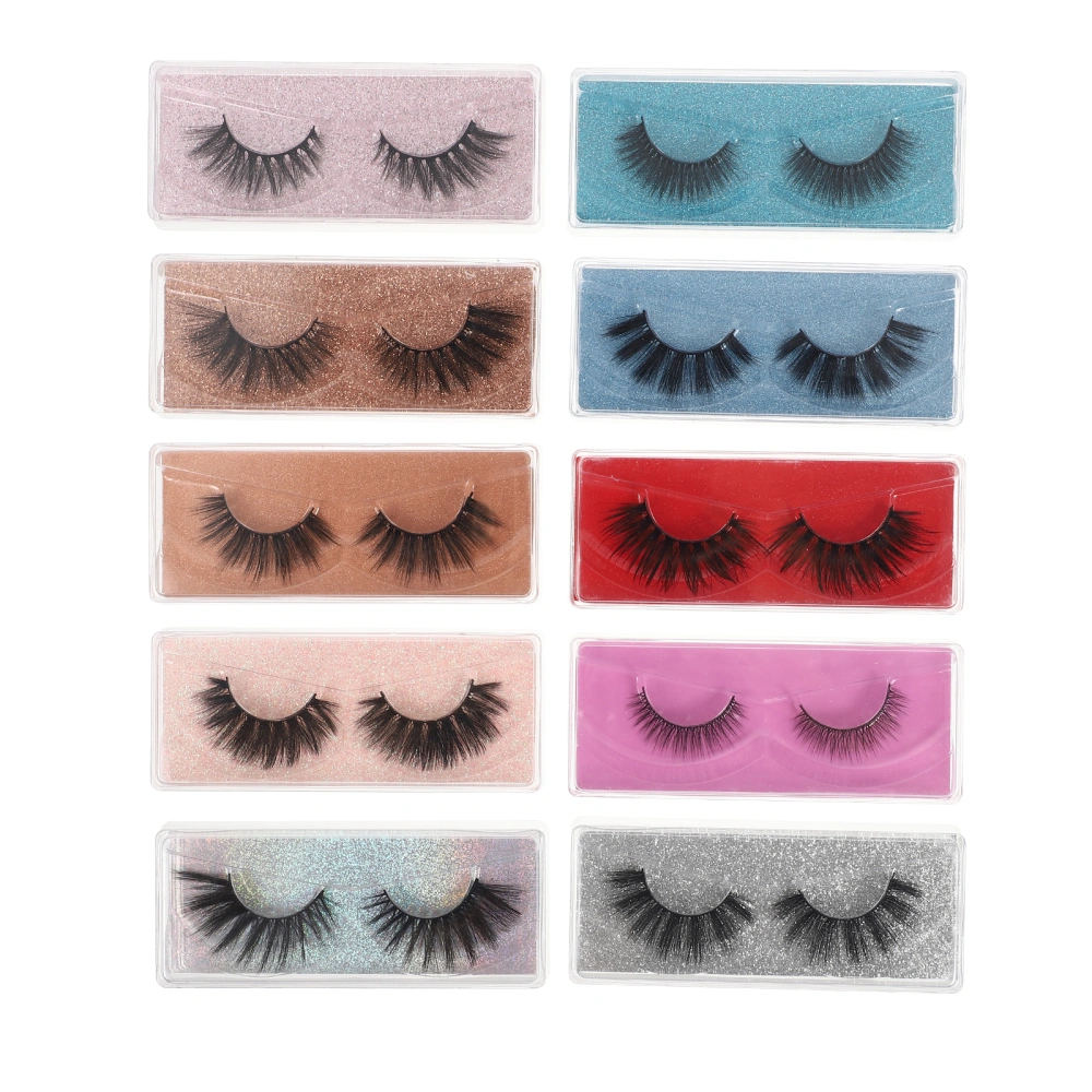 10 Pairs of 3D False Eyelashes Makeup False Eyelashes Women Eye Accessories