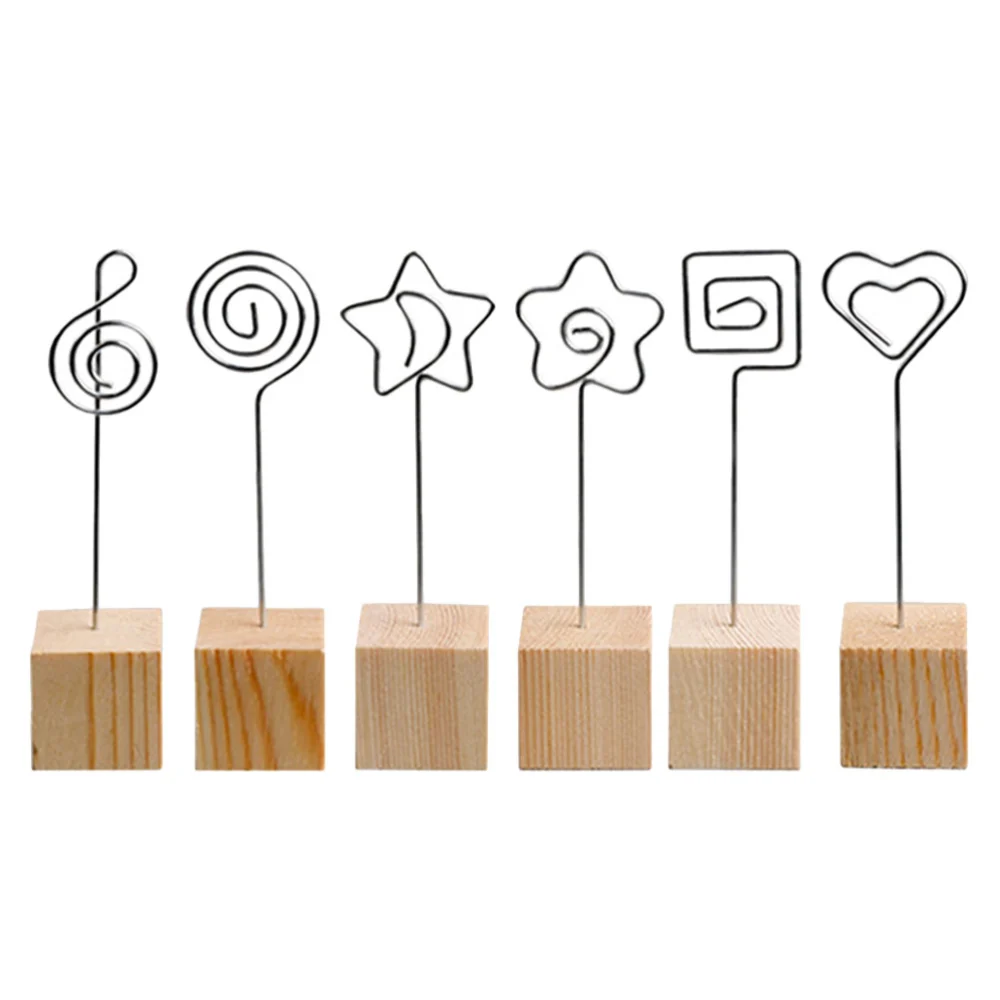 6pcs Adorable Desktop Photo Holders Useful Memo Stands Photo Display Clips