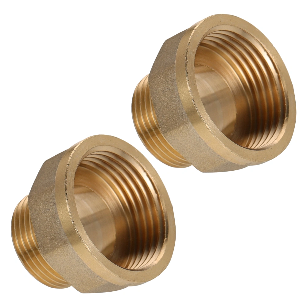 2pcs Threaded Brass Coupler Reducing Brass Pipe Fitting (1 Inch X3/4 Points)