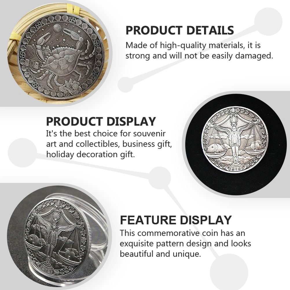4Pcs Constellation Commemorative Coins Antique Collection Coins Desktop Decors