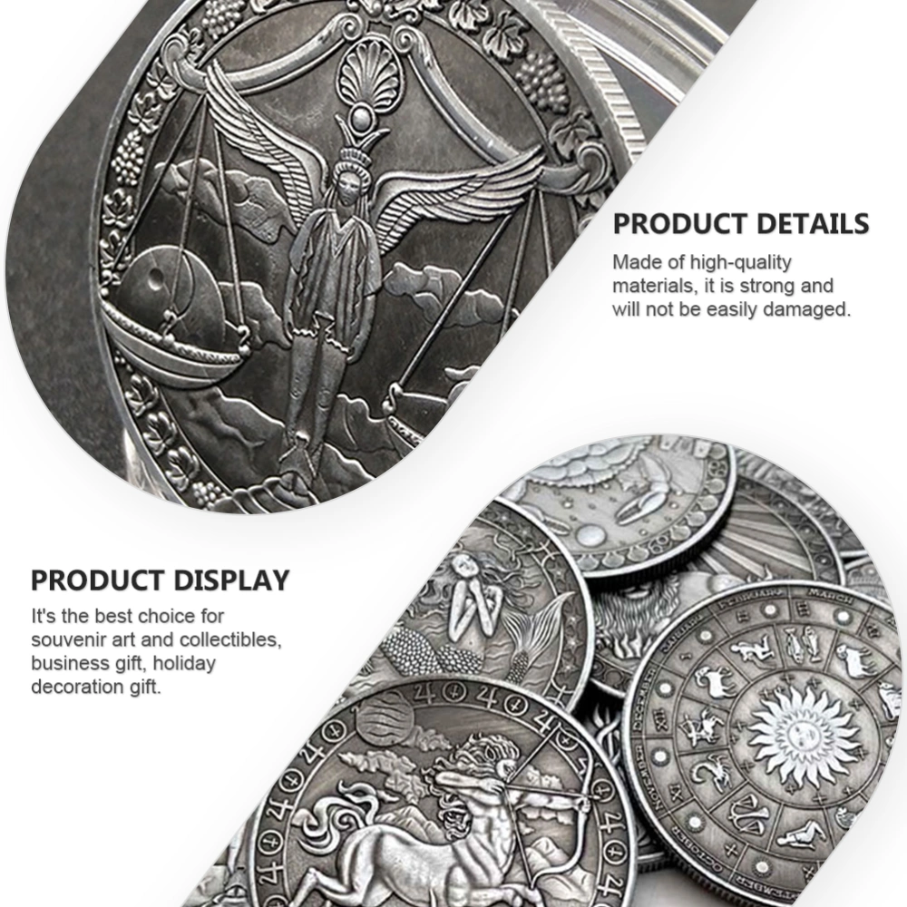 4Pcs Constellation Commemorative Coins Antique Collection Coins Desktop Decors