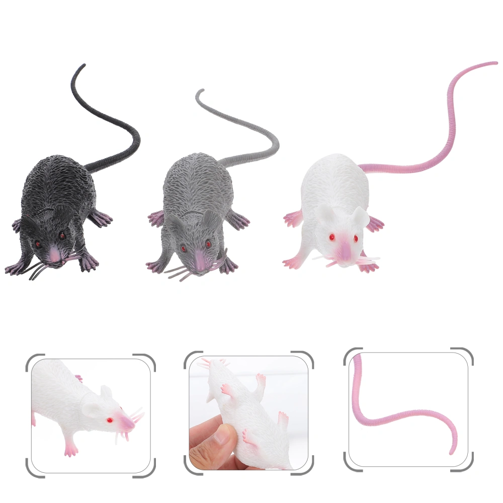 6pcs Fake Mouse Funny Prank Playthings Halloween Simulation Mouse Adornments