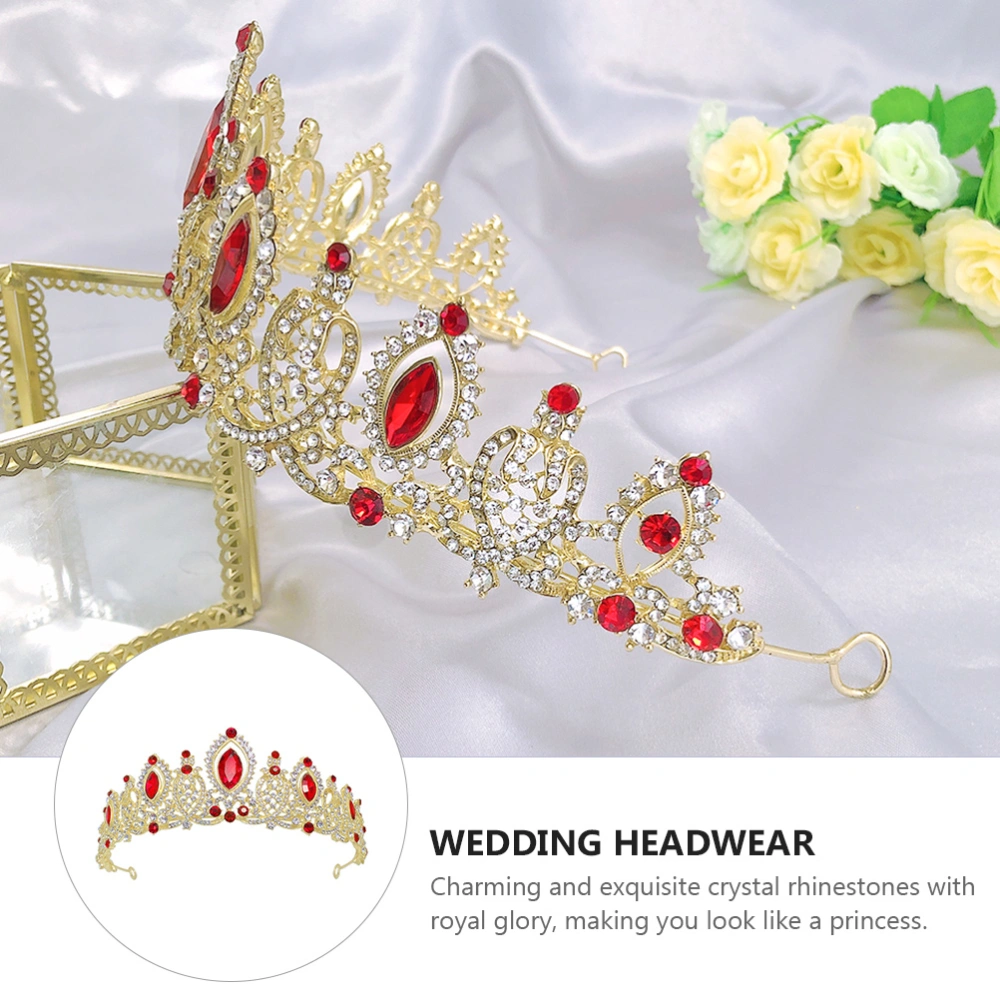 1pc Elegant Bride Headdress Crystal Decor Crown Wedding Bride Tiara Decor