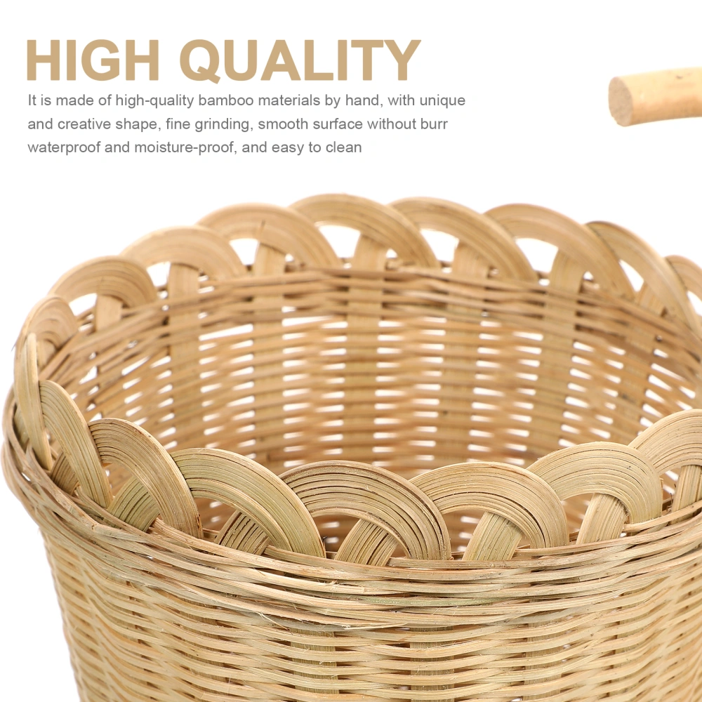 1pc Mini Tricycle Design Basket Creative Storage Basket Bamboo Storage Holder