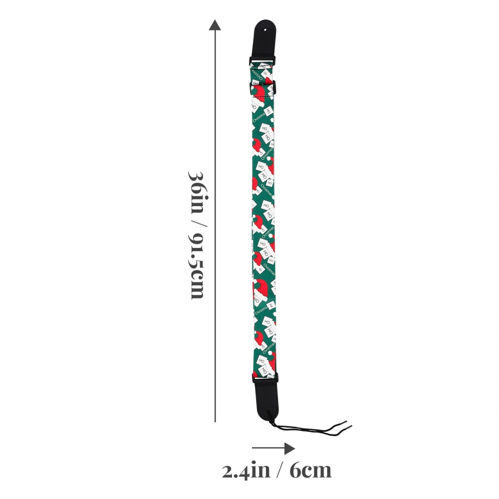 Widened Ukulele Strap Classic Christmas Style Adjustable Ukulele Shoulder Strap