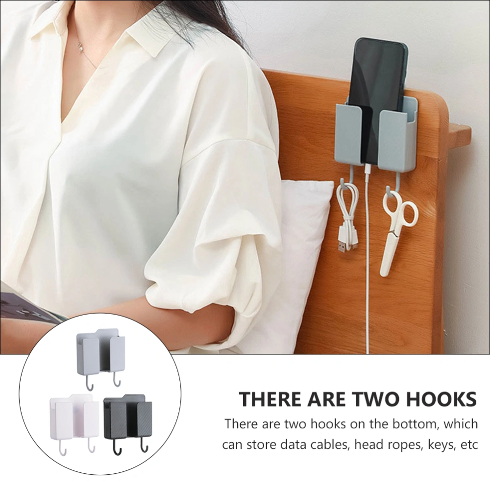 3pcs Wall Mount Phone Holder Adhesive Wall Phone Storage Box Smartphone Box