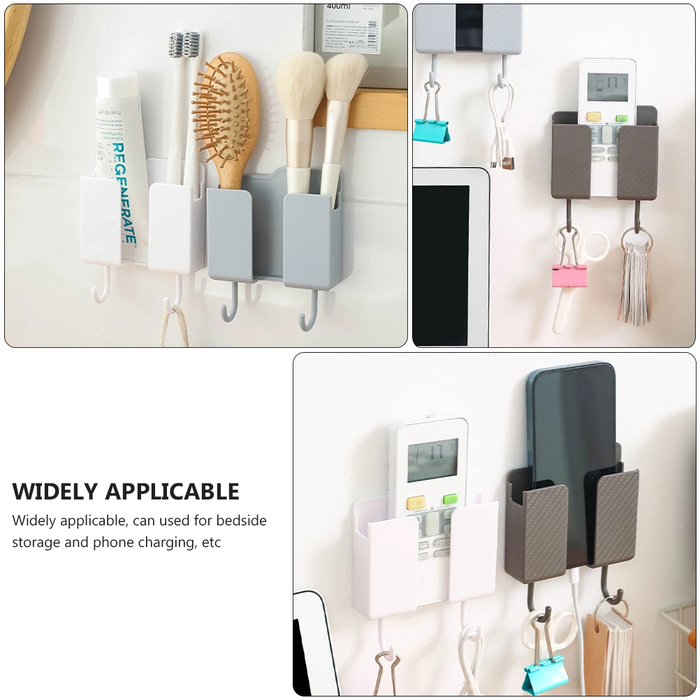 3pcs Wall Mount Phone Holder Adhesive Wall Phone Storage Box Smartphone Box