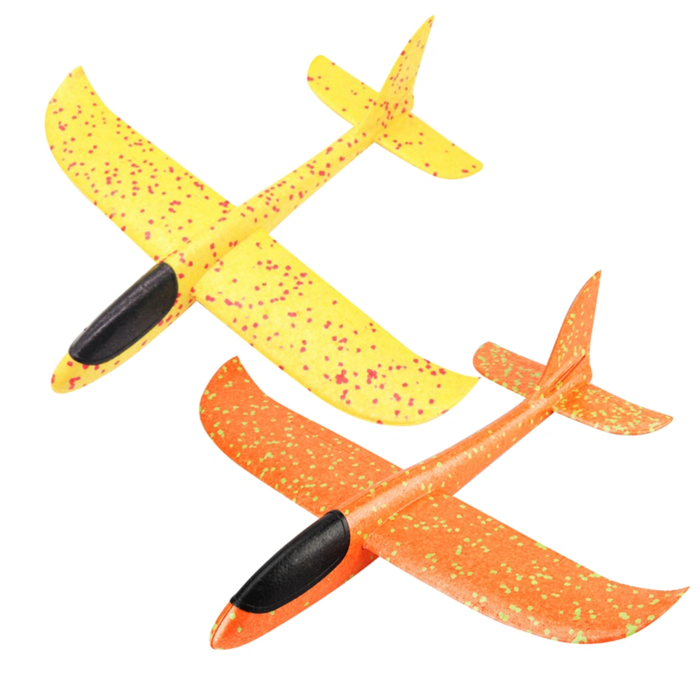 2pcs 48cm Double Opening Children's Toy Hand Throwing Planes Gliders Fun Toys Party Favors for Kids Not Included Battery