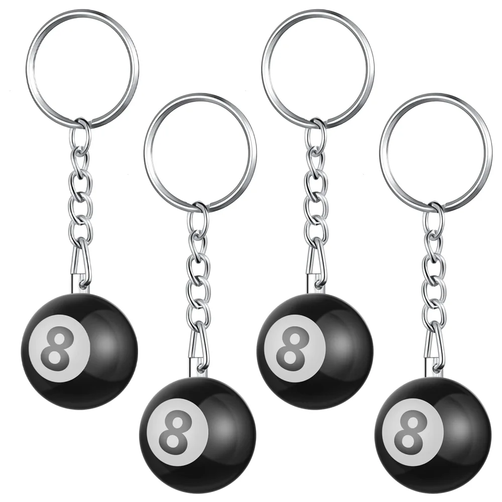 6Pcs Billiards Keychains Decorative Billiards Ball Hanging Pendants Billiards Ball Keyrings Key Decors