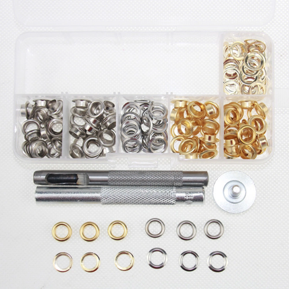 100pcs 6mm Grommets Kit Metal Eyelets Button for Shoes Clothes Crafts