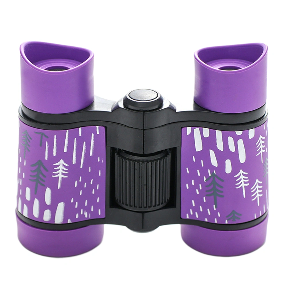 Adorable Children Telescope Printed Non-slip Binoculars Durable Nature Watching for Kids (Purple)