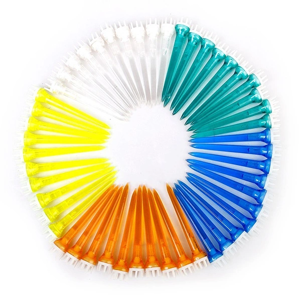 50pcs 5 Colors 78mm Plastic Crown Tees (Random Color)