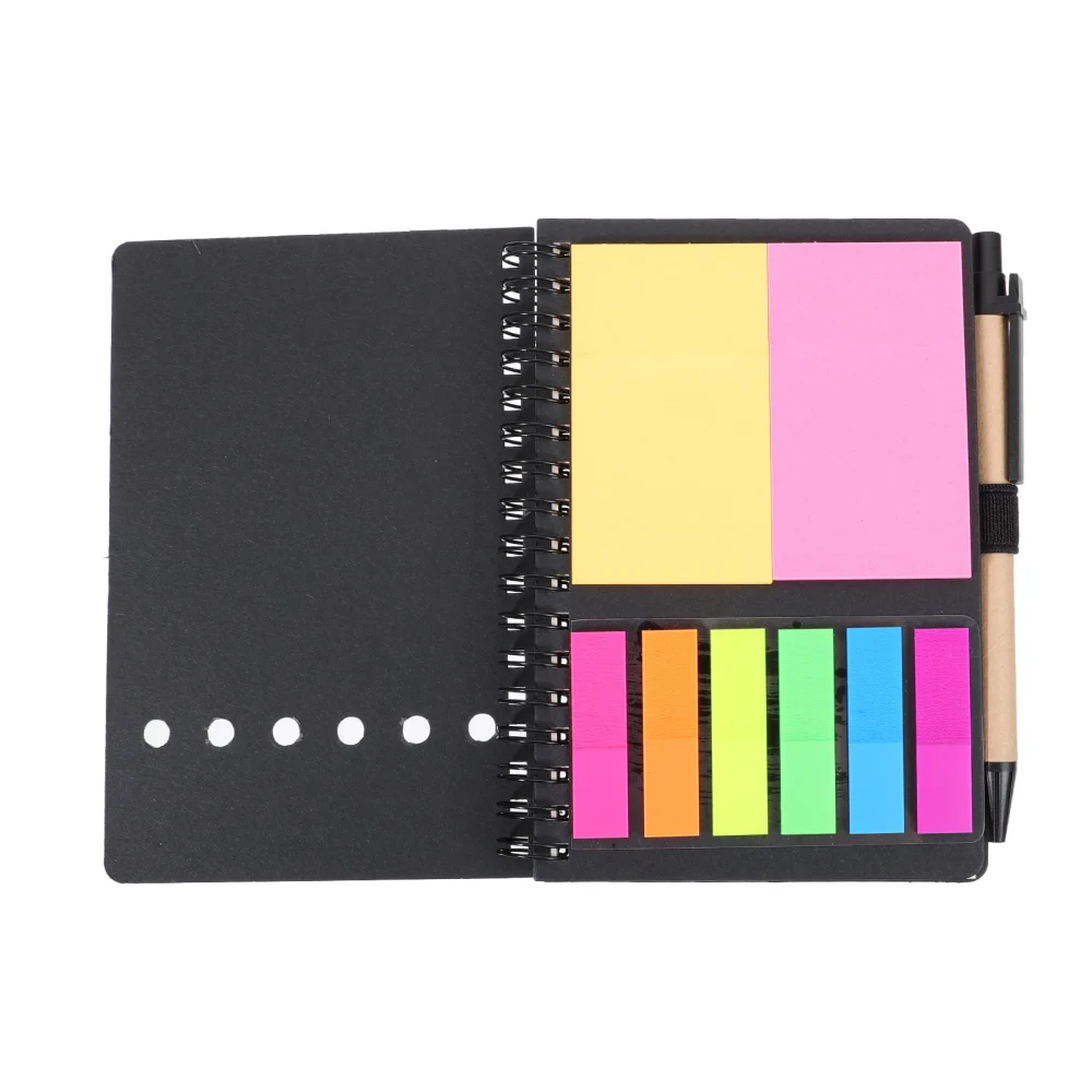 1 Set Notebook with Adhesive Notes Office Memo Pad Planning Book with Pen