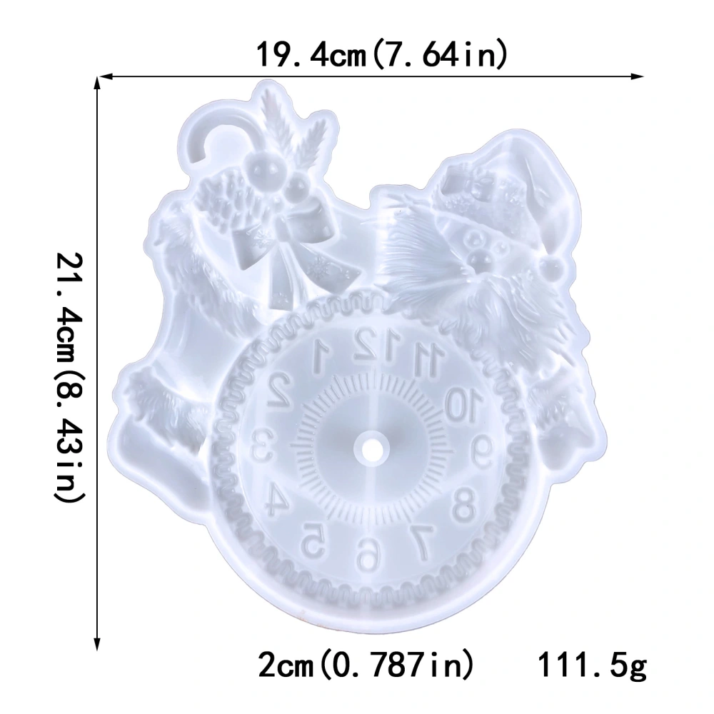 Silicone Clock Mold Clock DIY Mold Flexible Clock Mold Santa Claus Clock Making Mold Reusable Mold