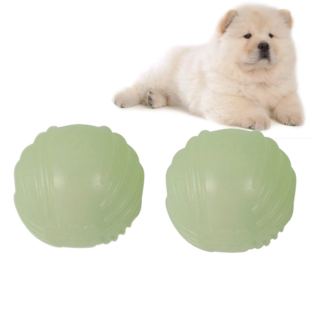 2pcs Pet Elastic Ball Luminous Training Ball Biting Resistance Toy for Puppy Cat Pet Supplies