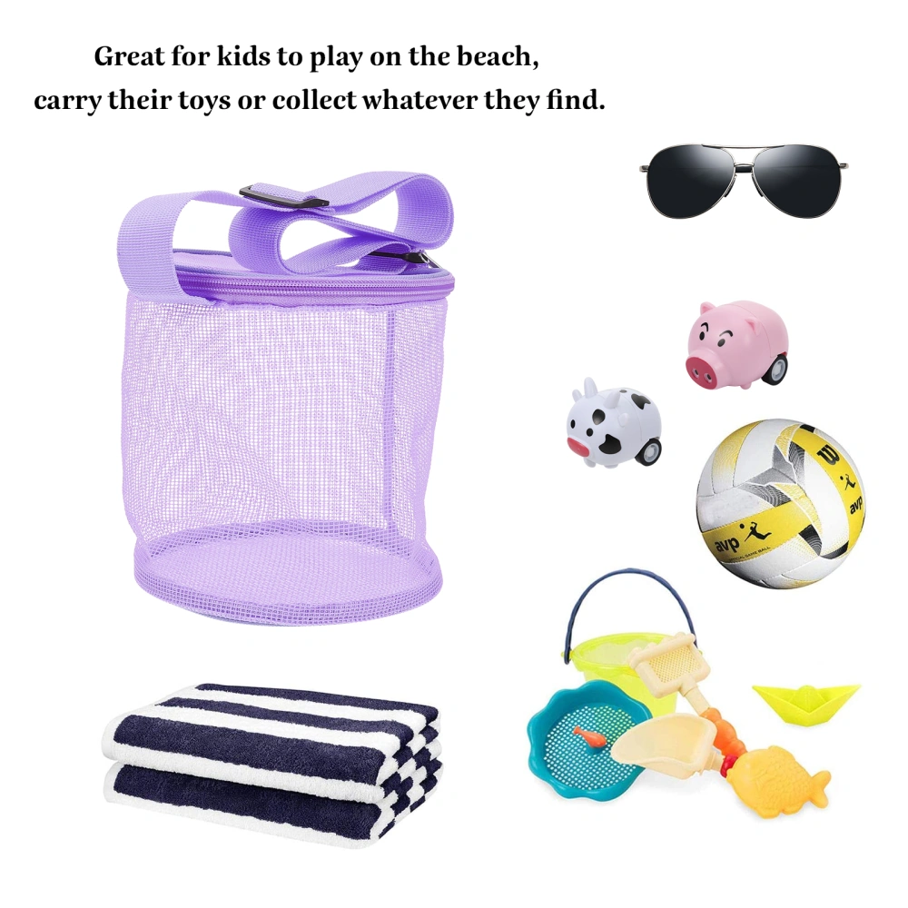 1Pc Large Beach Pouches Mesh Toys Storage Bag Breathable Seashell Storage Bag