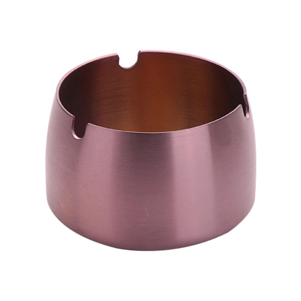 Round Stainless Steel Thicken Windproof Ashtray Golden Coating Simple Cigarette Ashtray for Home Office KTV Bar - Small Size (Random Color)