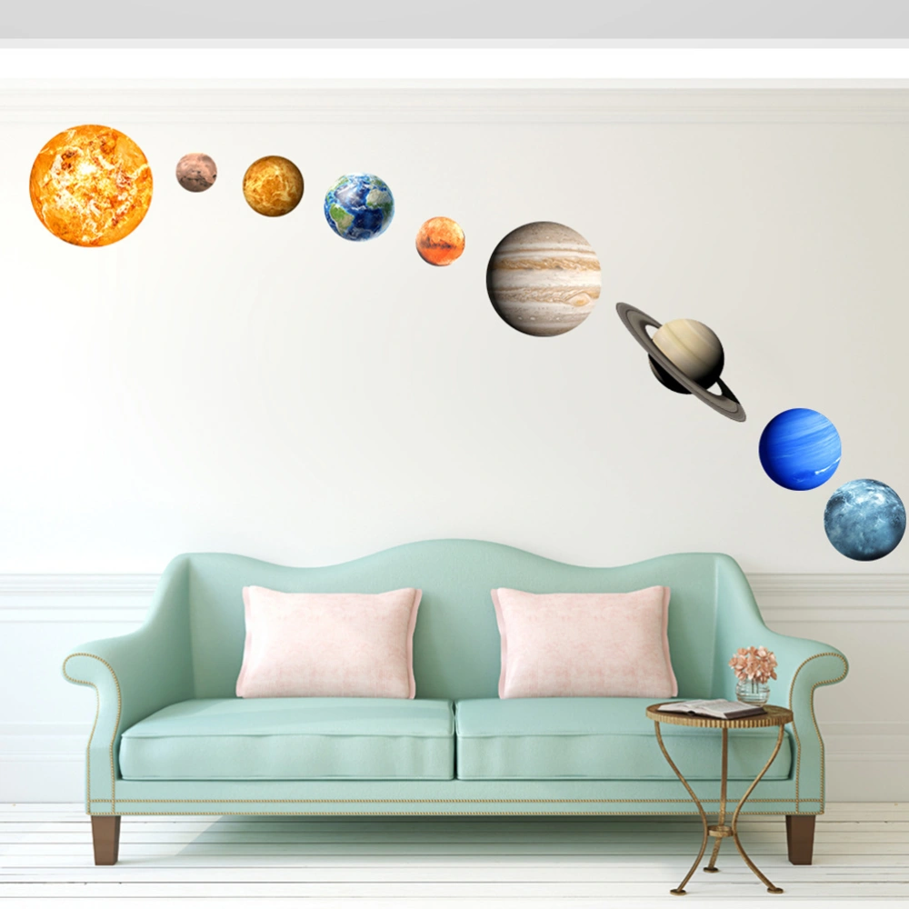 Adhesive Nine Planets Luminous Solar System Wall Stickers Decoration for Bedroom Living Room Baby Room