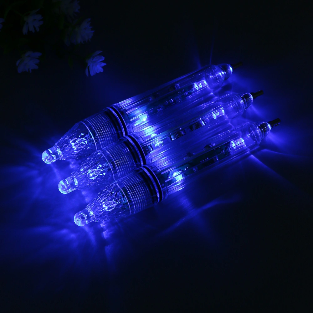 3pcs Sea Fishing Freshwater Universal LED Blue Fish Attraction Lamp Deep Water Fishing Lamp Fish Lure Lights 17cm 43g Blue Light