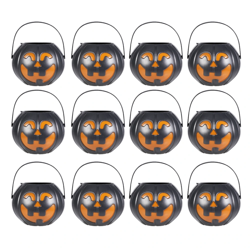 12pcs Halloween Pumpkin Bucket Hollow Decor Play Tricks Props Toy Pumpkin Light Decoration Pumpkin Ornament for Party Decor