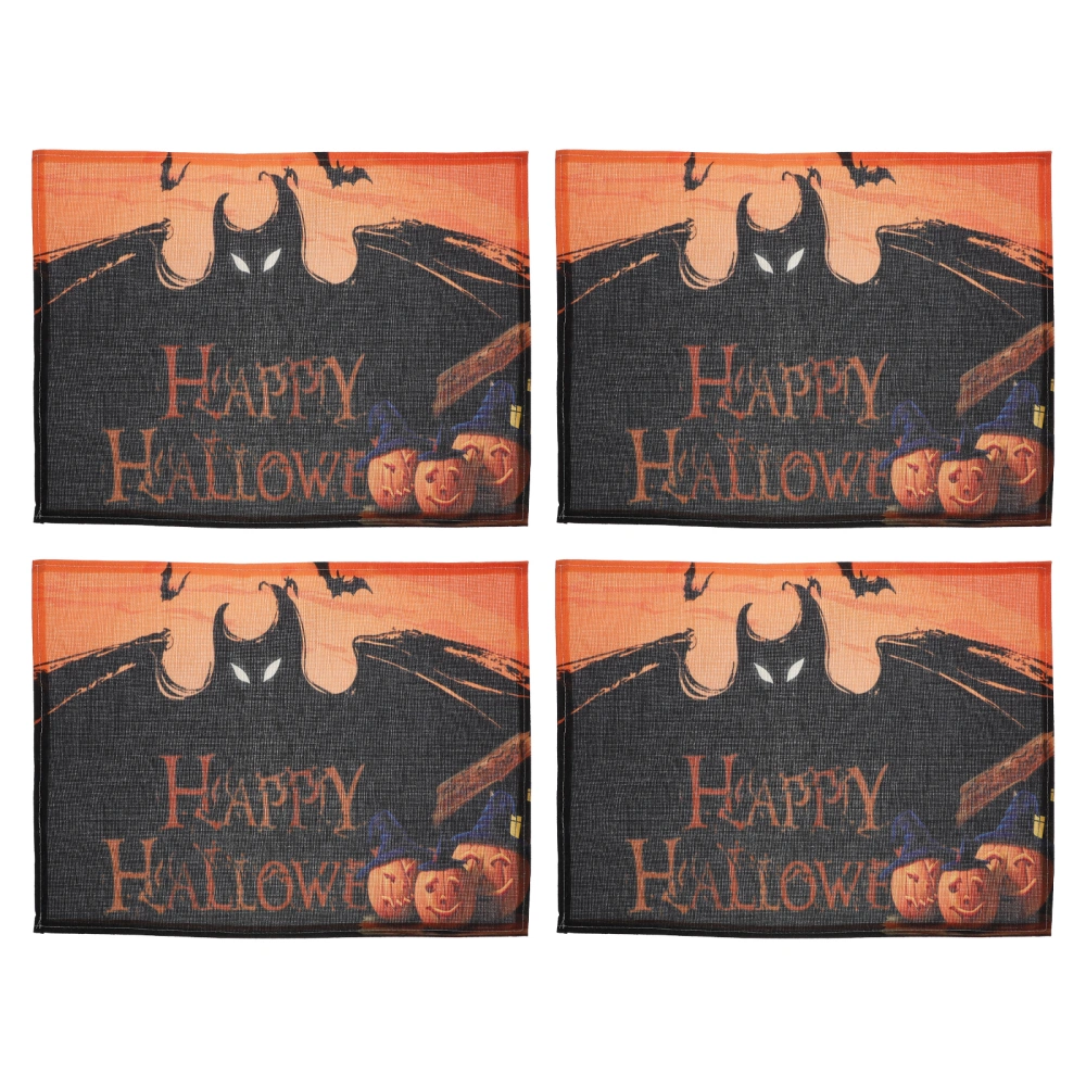 4 Pcs Halloween Placemats Bowl And Dish Mats Decoration Table Mats Pads