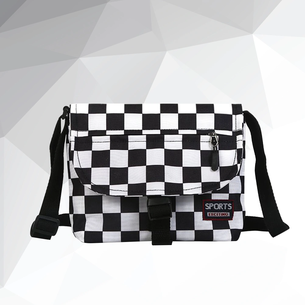 Women Canvas Plaid Shoulder Bag Harajuku Style Cross-section Square Bag Student Shoulder Bag Messenger Bag Handbag Female