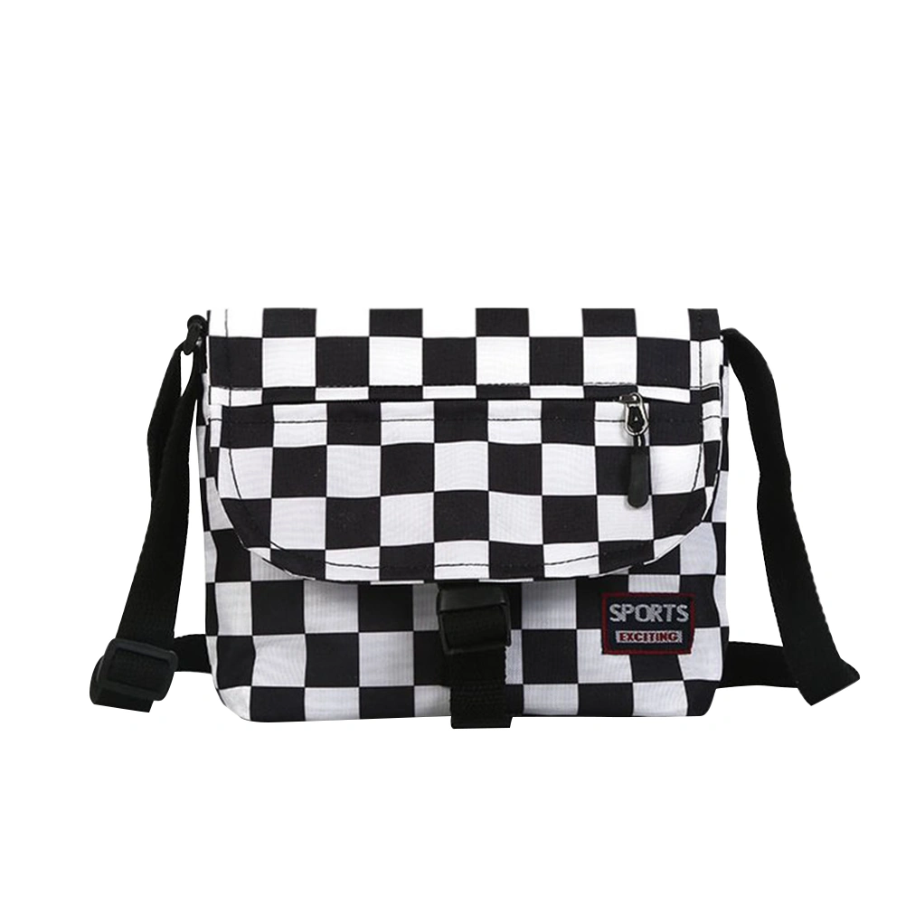 Women Canvas Plaid Shoulder Bag Harajuku Style Cross-section Square Bag Student Shoulder Bag Messenger Bag Handbag Female