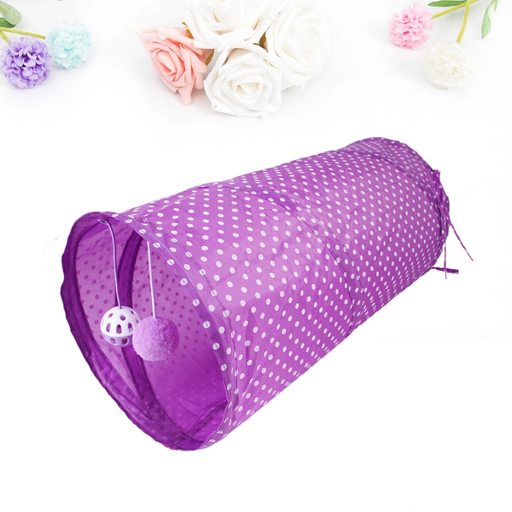 Pet Cat Tunnel Foldable Cat Tunnel Toy Cat Tunnel Tube Pet Plaything Supplies (Purple)