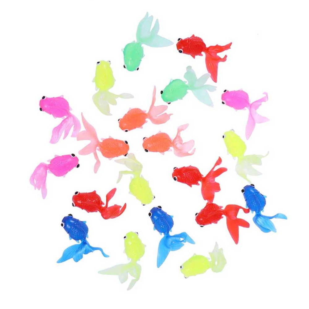 50 Pcs Realistic Goldfish Toy Funny TPR Goldfish Model Figures Set Party Favors Gifts for Kids Children Mixed Color