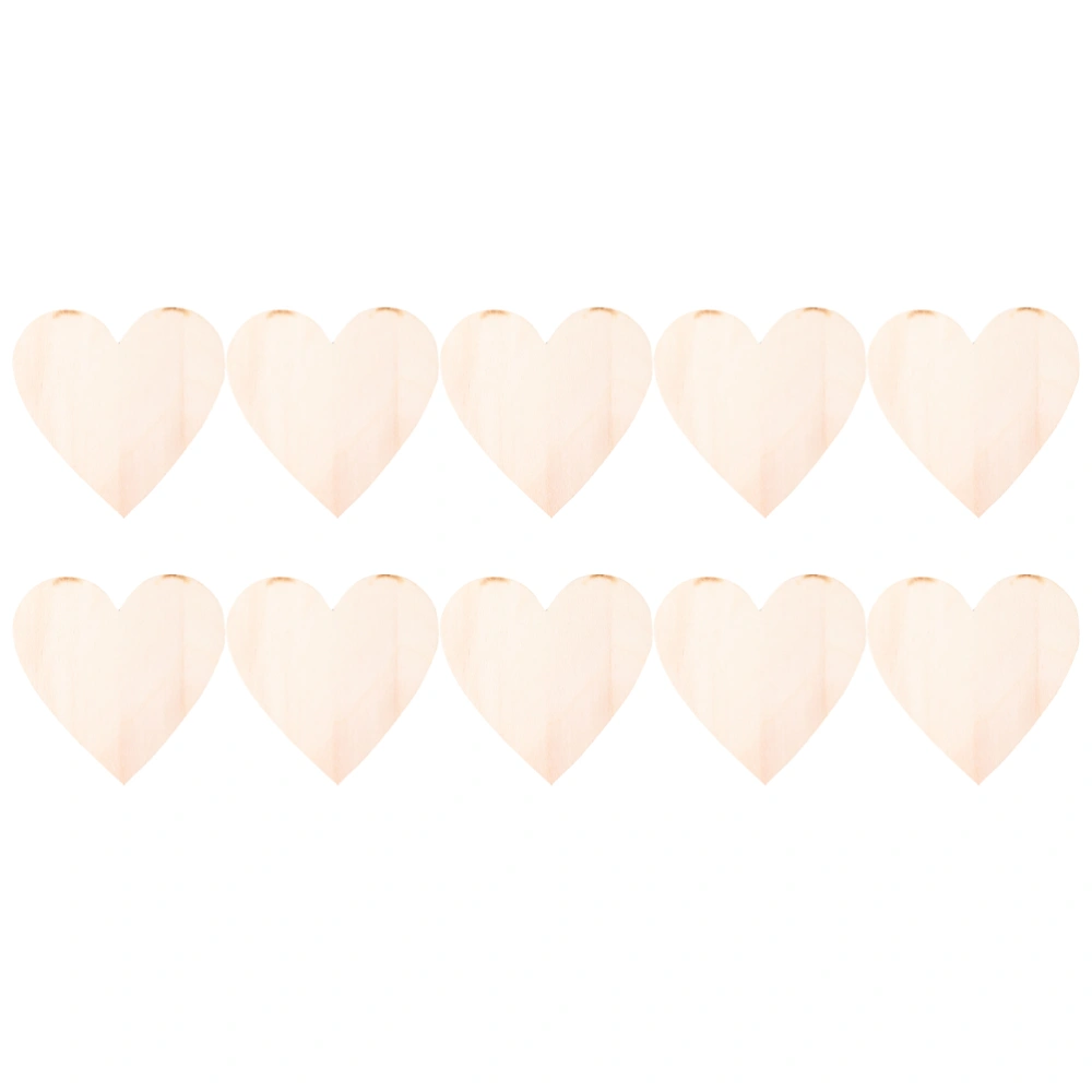 20 Pcs Delicate Heart Shape Wooden Slices Wood Craft Materials Wooden DIY Decors