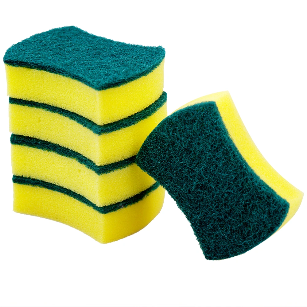 28pcs High-density Sponge Scouring Pads Housekeeping Cleaning Cloths Dishwashing Brushes Sponge Cleaners for Kitchen