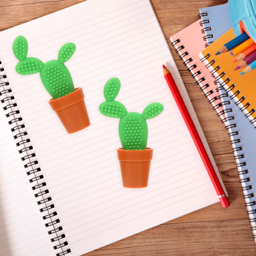 2Pcs Cactus Ballpoint Pen Bonsai Plant Pen Student Writing Pen Signing Pens Student Stationery Supplies (Random Style)