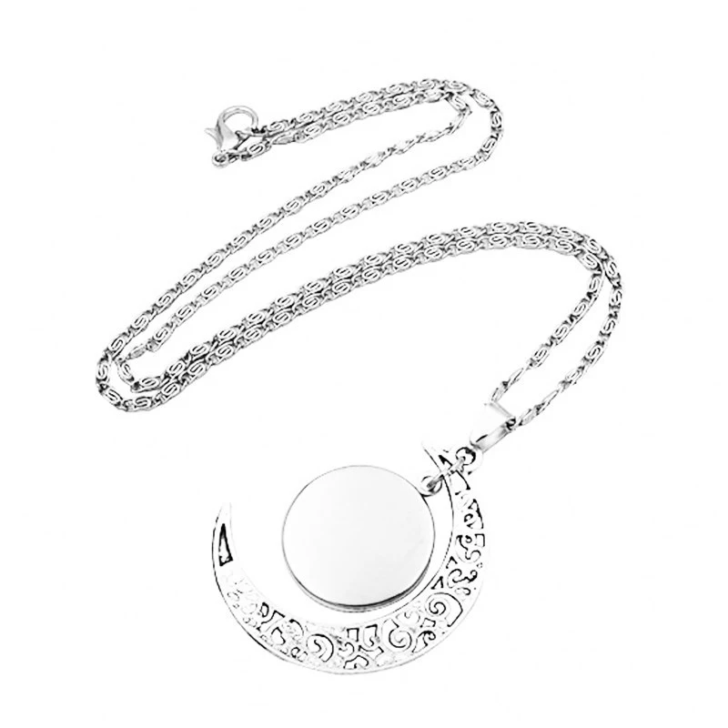 Half Moon Necklace Ear Stud Bracelet Set