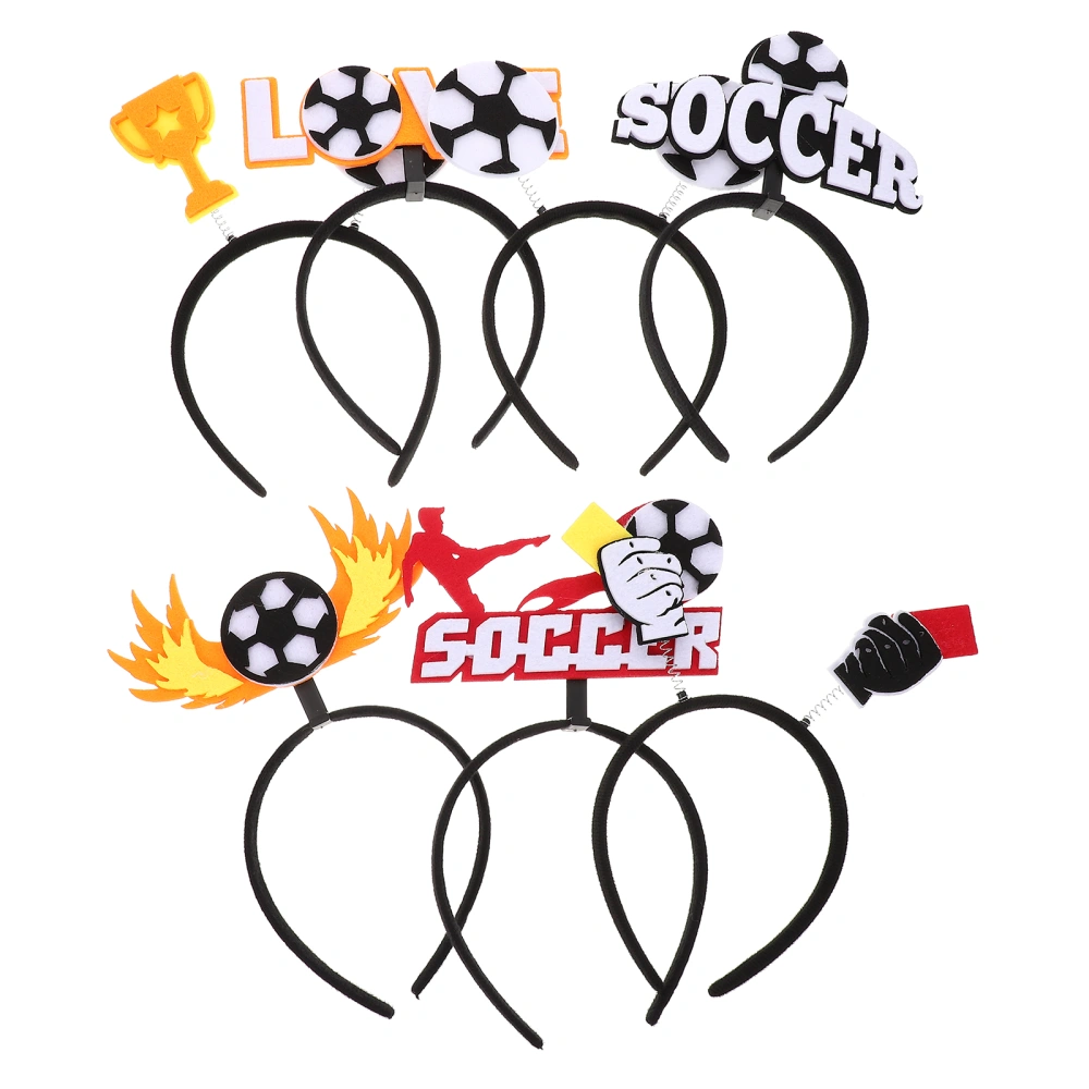 7Pcs Football Headband Party Hair Hoops Sports Competition Soccer Themed Headbands