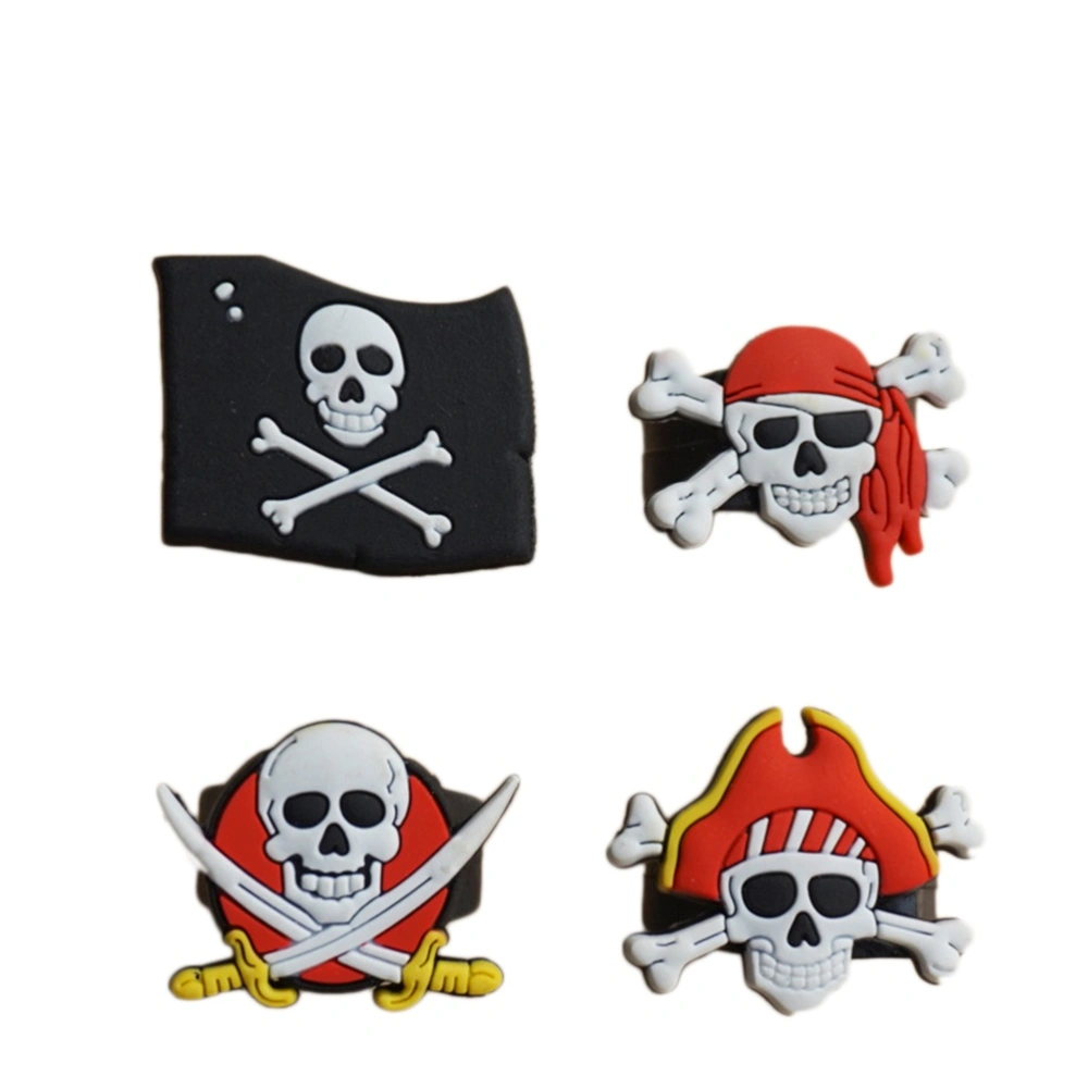 24 Pcs Pirate Rings Birthday Party Favors Skull Crossbone Toy Rings for Kids