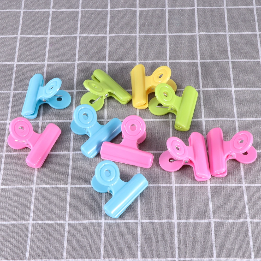 16pcs Plastic Clips Bag Clips File Ticket Holder Student Test Paper Clips Food Snack Sealing Clip for Office School Home (Random Color)